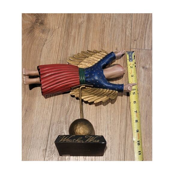 Weathervane Weather Wise Angel Sculpture Folk Art Hand-Painted Signed Leo Smith - Picture 11 of 12